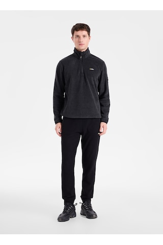 National Geographic N6wm-swt4333 Antrasit Melanj Erkek Dik Yaka Relaxed Polar Sweatshirt