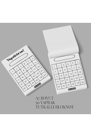 Minimal Plan 3lü Set, 3 Adet A7 Boyut, Mini Tutkallı Bloknot, Not Kağıdı, Herbiri 50 Yaprak
