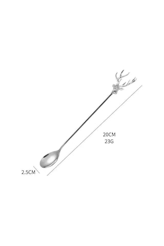 Xindoker Paslanmaz Çelik Uzun Saplı Karıştırma Kaşığı - Hediye Paketli 20 Cm Diğer