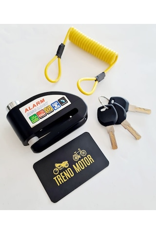 Motosiklet Disk Kilidi Alarmlı Siyah + Hatırlatma Kablosu