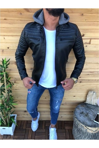 Oliggopol Erkek Deri Mont Ceket Beckham Model 2019 New Season.Vol.29 Siyah