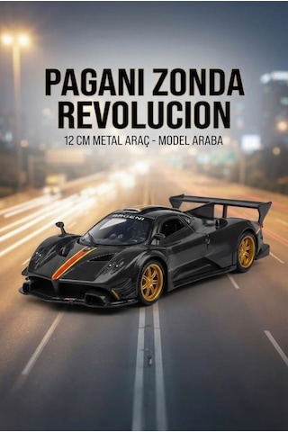 Hobbiez Lisanslı Pagani Zonda Kapıları Açılabilir Model Diecast 1.36 Ölçek Metal Model Araç Siyah