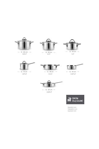 Karaca  Ada İndüksiyon Tabanlı 12 Parça Çelik Tencere Seti V2