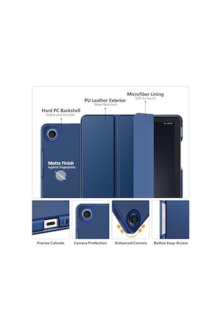 Samsung Galaxy Uyumlu Tab A9 Plus X210 X213 X215 X217 Kılıf New Pu Deri Smart Standlı Case Uyku Modlu