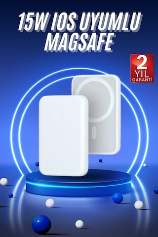 Northcity Magsafe Kablosuz Şarj Powerbank 5000 Mah Taşınabilir Akıllı Şarj Cihazı Açık Mor
