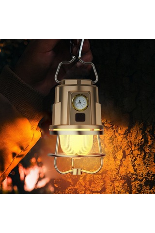 Padalink "taşınabilir Şarjlı Led Kamp Feneri - Su Geçirmez, Ayarlanabilir Parlaklık, Type-c Şarj" Altın