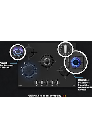 Tommatech TAO7001BG Wok Gözlü Ankastre Gazlı Ocak 70 Cm
