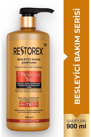 Restorex Besleyici Bakım Şampuanı 900 Ml - 7 Besleyici Yağ Göz Alıcı Parlaklık İpeksi Yumuşaklık