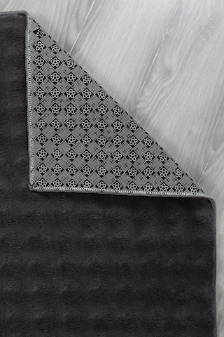 Dekoratif Bubble Uzun Tüylü Yumuşak Puffy Peluş Kaymaz Yıkanabilir Salon Koridor Halı Yolluk Antrasit