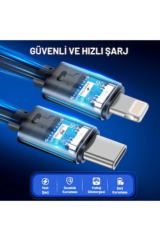 Embatech 66wdahili Kablolutype-c+lightning Hızlı Araç Şarj Cihazı