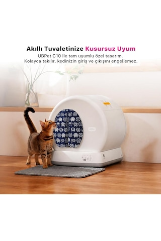 C10 Uyumlu Akıllı Kedi Tuvaleti Perdesi Premium Kumaş, Mıknatıslı Giriş, Hijyenik Ve Kolay Temizlenir