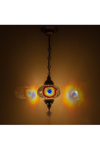 Mozaik Gece Lambası Balkon İçin Tekli Avize Renkli