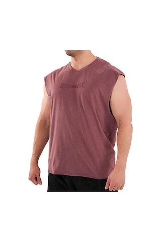 Kingsize Nutrition Kingsize Darksteel Antik Yıkamalı Kolsuz T-shirt Bordo