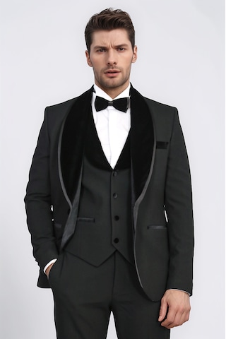 Klasik Kadife Yaka Siyah Smokin Takım - Wessi Siyah