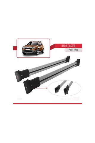 Dacia Duster 2010-2014 Arası Fly Model Ara Atkı Tavan Barı Gri