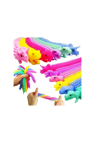 4 Adet Duyusal Dinazorlu Stres Oyuncağı Uzayan Bileklik Dınosaur Sensory Fidget Toy Anti Stress Toys