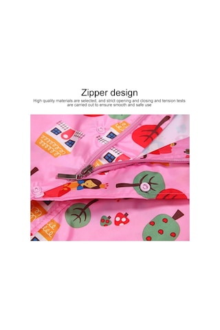 Siamese Desenli İnce Kesit Kapşonlu Çocuk Yağmurluk Pembe