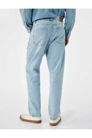 Koton Normal Bel Pamuklu Vintage Straight Fit Jean Pantolon Açık İndigo 6wam40018ıd Açık İndigo