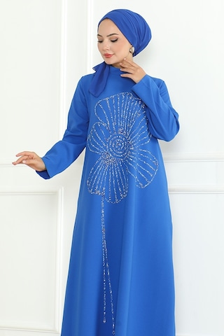 Zeral Taş İşlemeli Abiye 1200 - İndigo