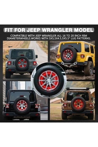 Xuweiwei 2007 2018 Wrangler Jk 2018 2019 1987 2021 Jku Jlu İçin Red Led Halka Arka Tekerlek Işığı Yedek Lastik Işığı Pili Yok