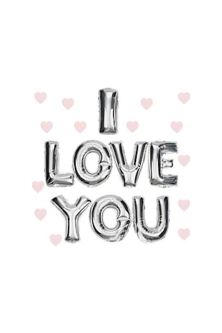 I Love You Folyo Balon Gümüş Renk 35 CM I Love You Folyo Balon Gümüş Renk 35 CM