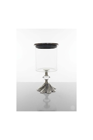 Ayaklı Dekoratif Cam Şekerlik / Drajelik / Kurabiyelik / Çerezlik 850 Ml Şeffaf