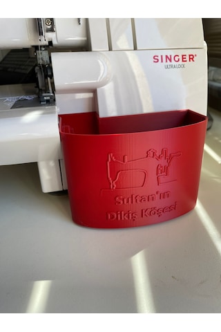 Singer Overlok Çöp Kutusu Fire Kabı Xl Kişiye Özel Kırmızı 14sh65