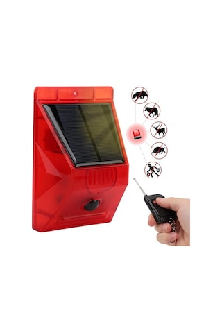 Powermaster Pm-26957 Sesli Hayvan Kovucu Alarm Cihazı Uzaktan Kumandalı Solar Panelli