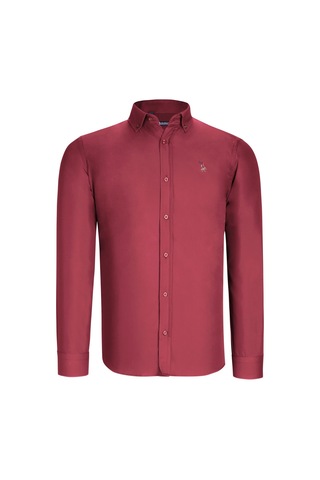 G725 DEWBERRY ERKEK GÖMLEK-DÜZ BORDO Bordo