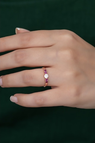 Gümüş Prenses Yüzük Rose Gold Kaplama 925 Ayar Gümüş Rose Gold (511780075)
