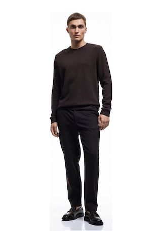 Koton Pamuklu Uzun Kollu Dokulu Basic Bisiklet Yaka Sweatshirt Kahverengi 6wam70089mk Kahve