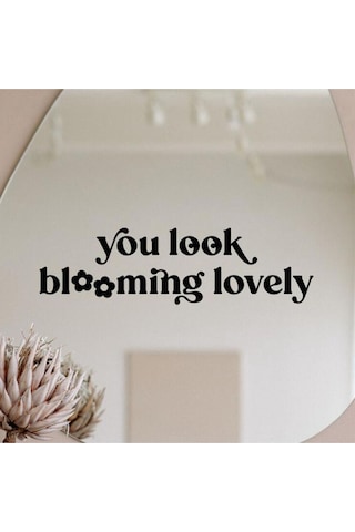 You Look Amazing You Look Good Dekoratif Duvar Ayna Cam Dekor Yazı Sticker Siyah 4'lü