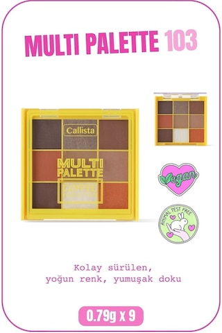 Callista Multi Palette Eyeshadow Mat Ve Işıltılı Toz Göz Farı Paleti - 103 Coffee Addiction