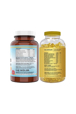 Ncs Kalsiyum Magnezyum Zinc D&K 120 Tablet & Flx Omega 3-6-9 Tab