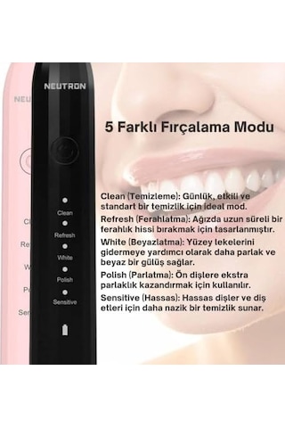 Ntl-tb-01ep Otomatik, Şarjlı Sonik Diş Fırçası, Pembe, 60 Hareketli Başlık