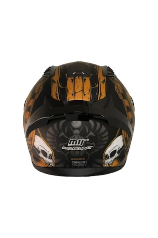 Motoanl Ece 22.r06 Sertifikalı Double Vizör Full Face Kask Anubis Turuncu Siyah