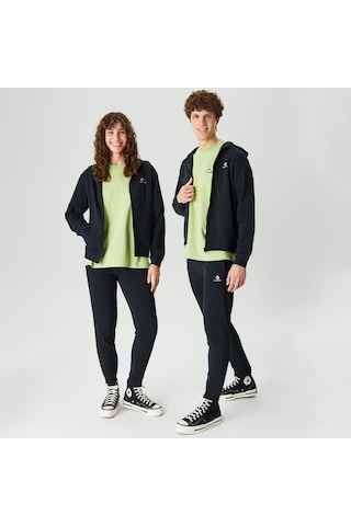 Converse Go-to Embroidered Star Chevron Unisex Siyah Kapüşonlu Eşofman Üstü Düz 10023871 Siyah