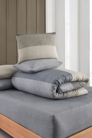 Veramoni Soft Dreams Soft Dreams Çift Kişilik Pamuklu Desenli Nevresim Takımı - Gri