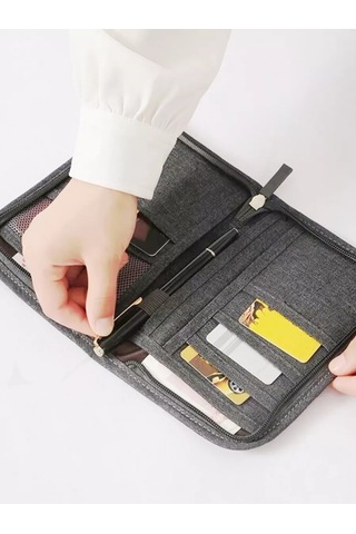 Travel Yol Seyahat Belgeleri İçin Gri Cüzdan Organizerı 243748847 Gri