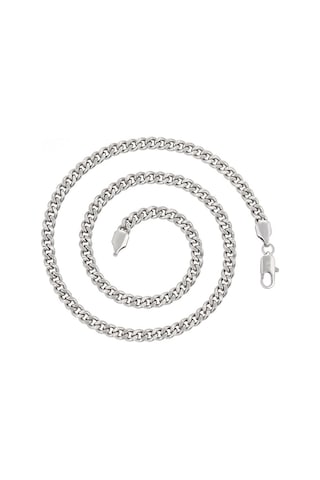 Platin Kaplama Klasik Gurmet Zincir Kolye / 55 Cm Silver