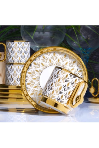 Muba Consept Porselen 6kişilik Nomi Kahve Fincan Takımı Gold