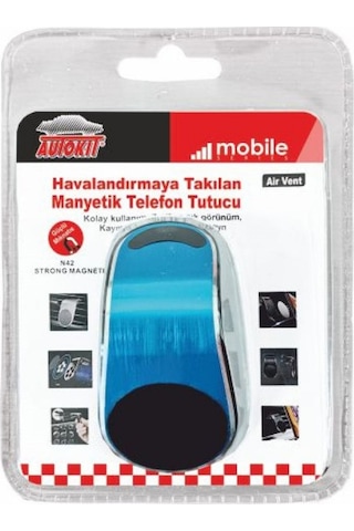 Autokit Üniversal Manyetik Havalandırmaya Takılan Araç İçi Telefon Tutucu Karışık Renk