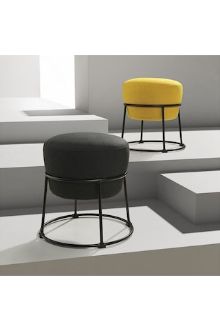 Puf, Sarı Ayak Uzatma Tabureleri Yuvarlak Model