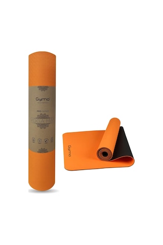 Ekolojik 6mm Tpe Yoga Matı Pilates Minderi Turuncu Diğer