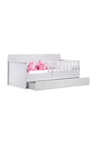 Yavrulu Karyola, Flora Yavrulu Montessori Karyola - Beyaz + 2 Adet Comfort Yatak