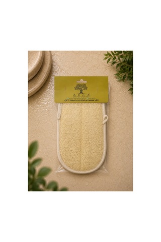 Çift Taraflı Eldiven Kabak Lifi 23x16 Cm Doğal Banyo Ve Peeling Lifi - 878794556