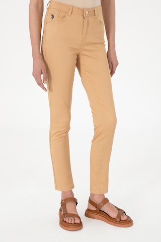 U.S. Polo Assn. Kadın Camel Toothpick Fit Kanvas Pantolon 50307940-VR015