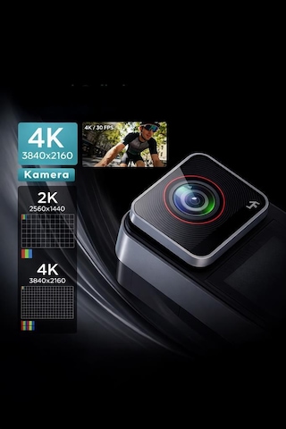 Giyilebilir Aksiyon Kamerası 4k Ultra Hd Kayıt Su Geçirmez Kamera Ac05 Siyah