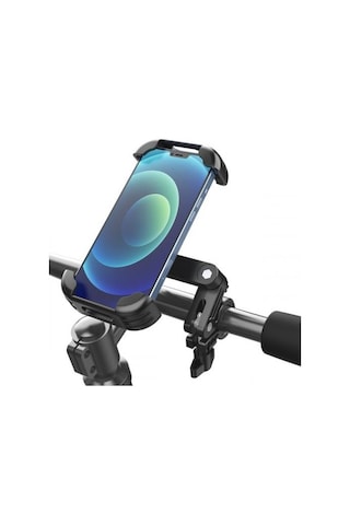 Polham Motor, Bisiklet, Scooter ve Bebek Arabası Gidon Uyumlu Telefon Tutucu, Kilit Sistemli 360