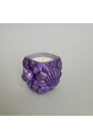 Âric Mor Deniz Kabuklu Bardakta Dekoratif Soya Wax Mum 009